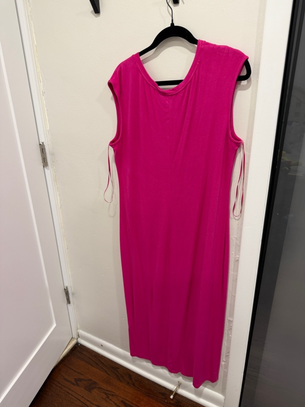 EUC Philosophy Hot Pink V-Neck Cap Sleeve Midi Dress Size XL 16-18 - Picture 5 of 6